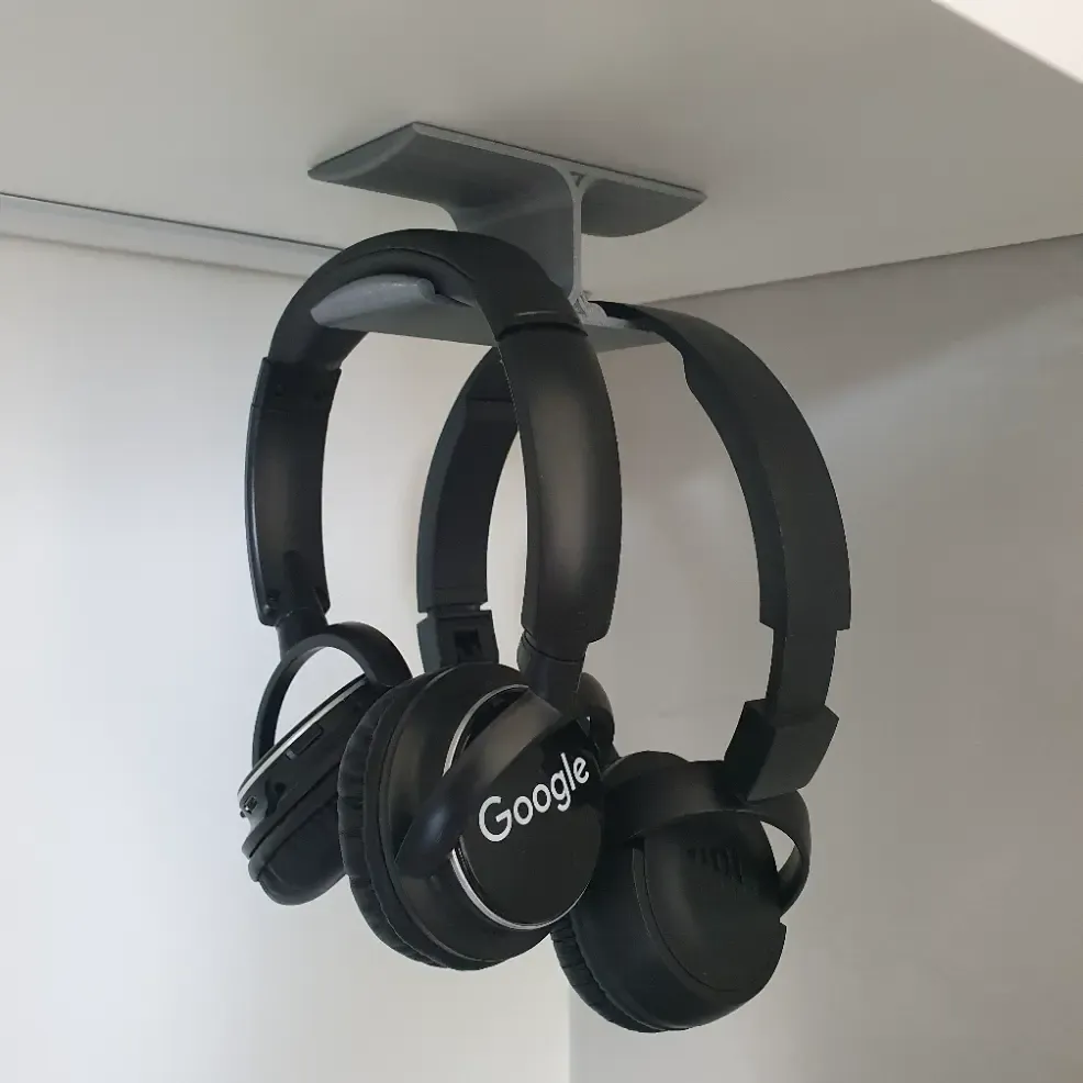 Headphone Headset Under Shelf mount holder hanger