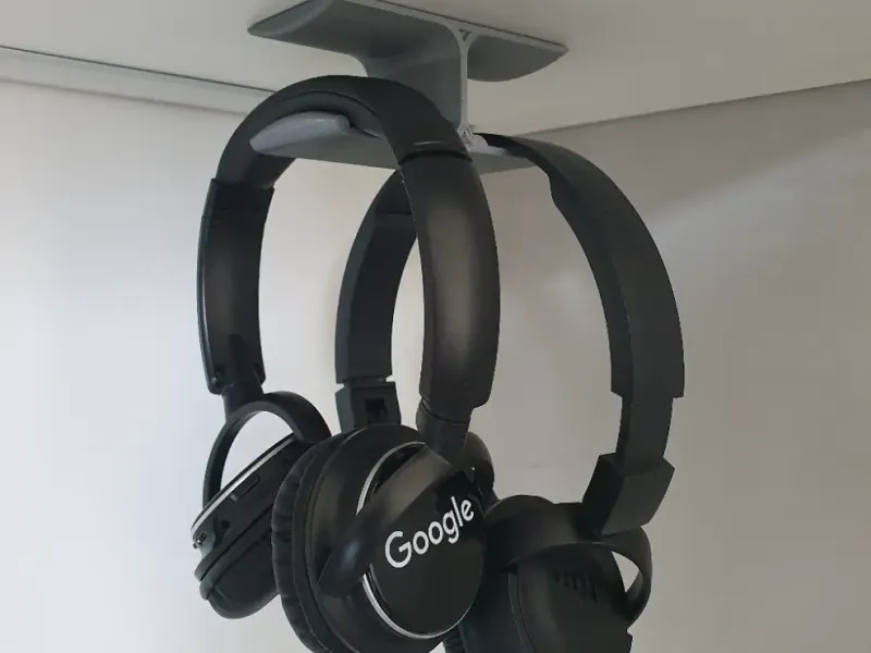 Headphone Headset Under Shelf mount holder hanger