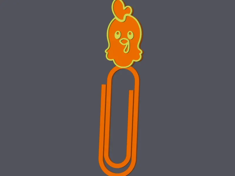 Rooster Head - Farm Animals - Paperclip v1