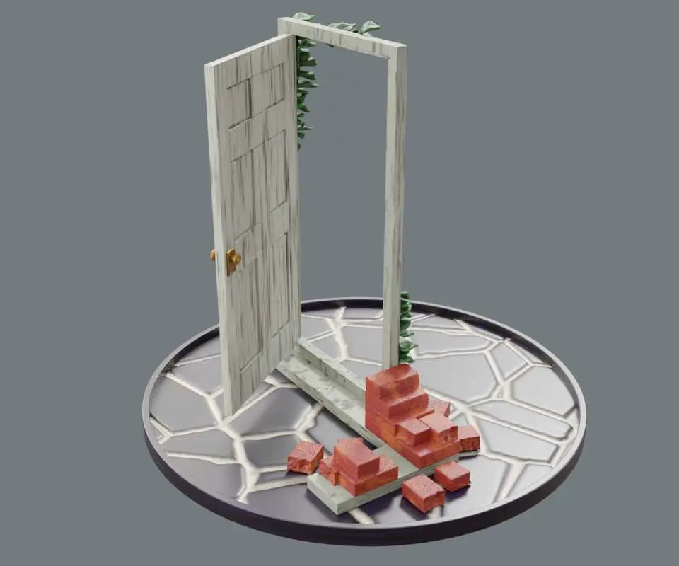 Suzume Portal Door Diorama Miniatura Fan Art