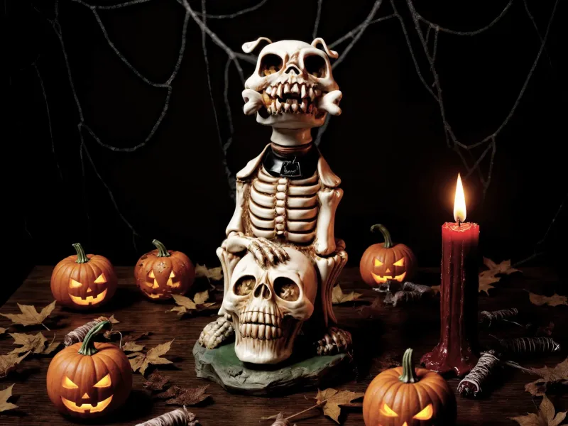 Dog Skull Halloween Decor
