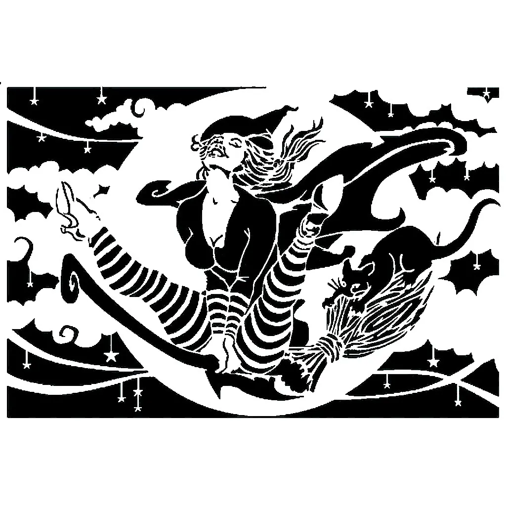 Witch stencil 6