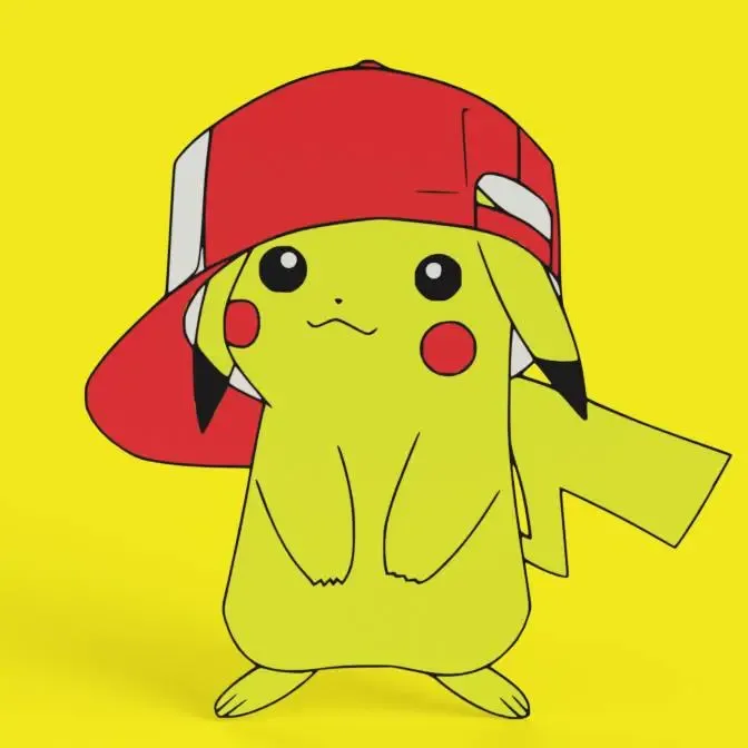 Pikachu in Ash's hat Wall Art