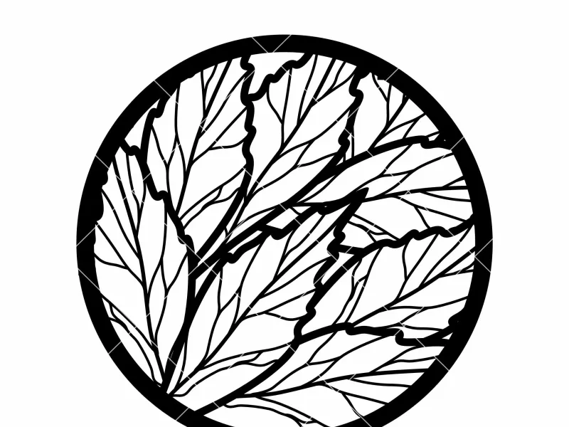 Botanical Leaf Circle STL – Nature Ring 3D Print