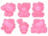 Hello Kitty Valentine cookie cutter set of 6-0