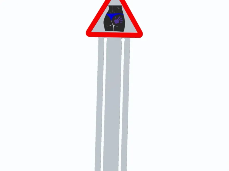 Butt Clap - Warning/Danger Traffic Sign - Bookmark
