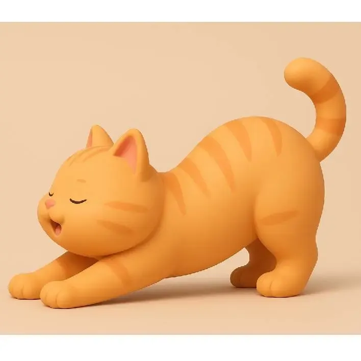 Cute Cartoon Orange Tabby Cat