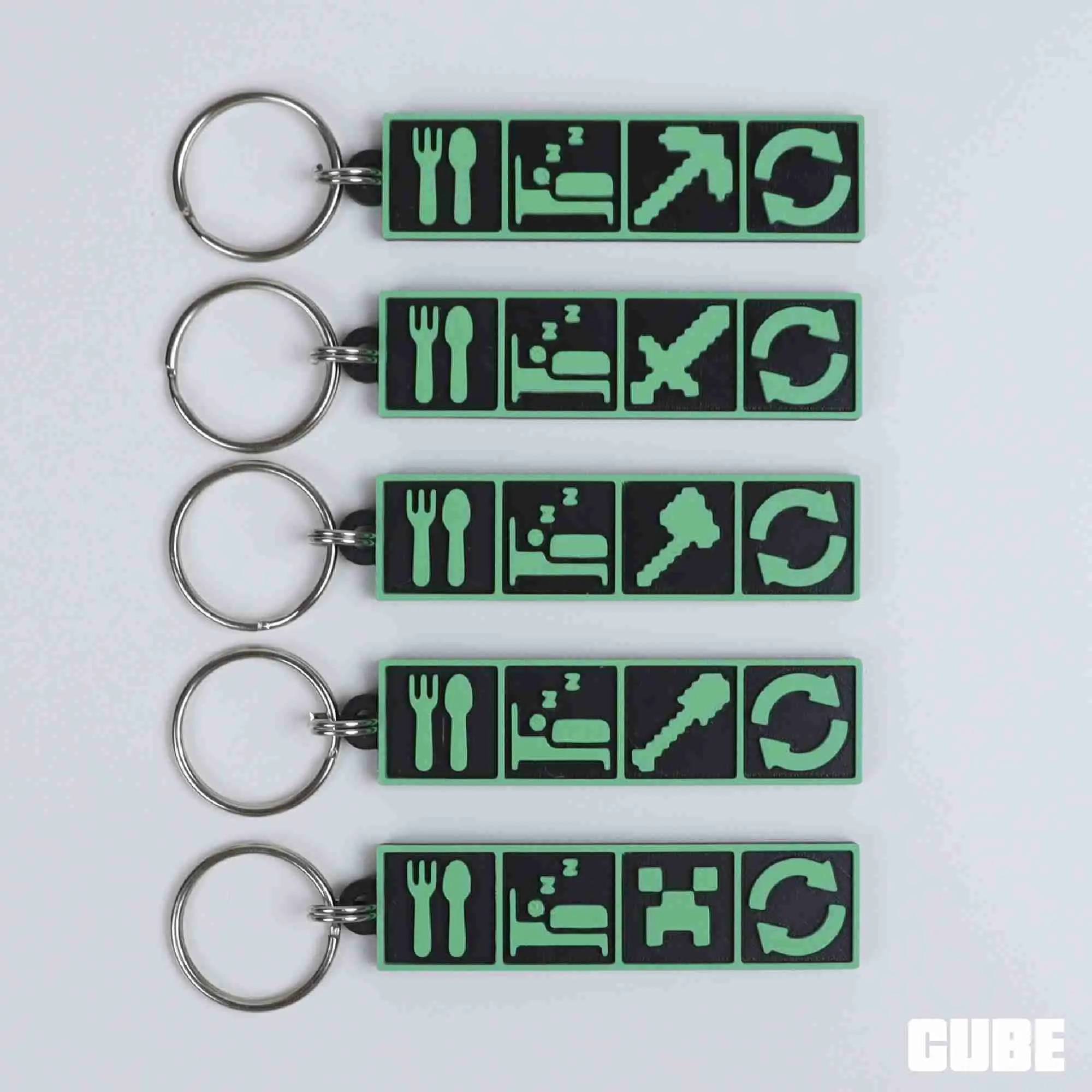 Eat Sleep MINECRAFT Repeat Keychain