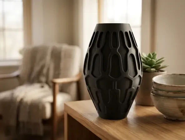Modern Textured Vase - Sculptural Home Decor
