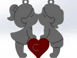 Heart keychain for couples-1