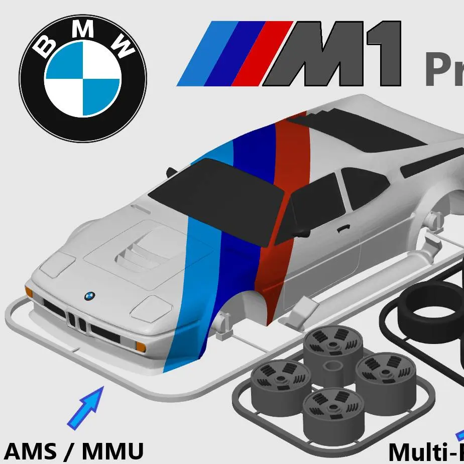 3D Printer Files | 3MF File | BMW M1 Procar Kit Card (1:24 scale ...