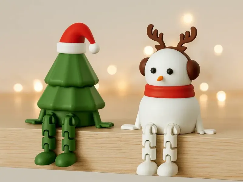 Articulated Xmas Decor - Santa Hat Tree Reindeer Snowman