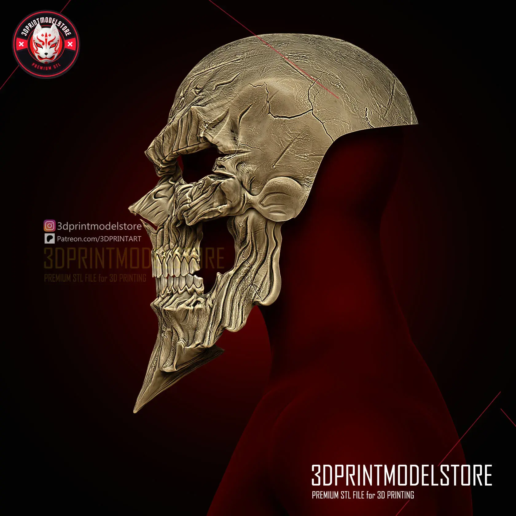 Overlord Momonga Ainz Ooal Skull Mask - Premium STL Cosplay