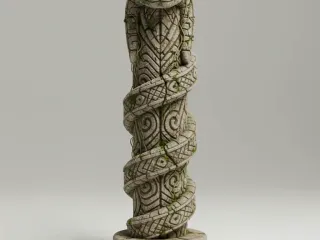 Serpent Totem Pillar – Ancient Jungle Ruins Diorama