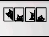 cat hide wall art-0