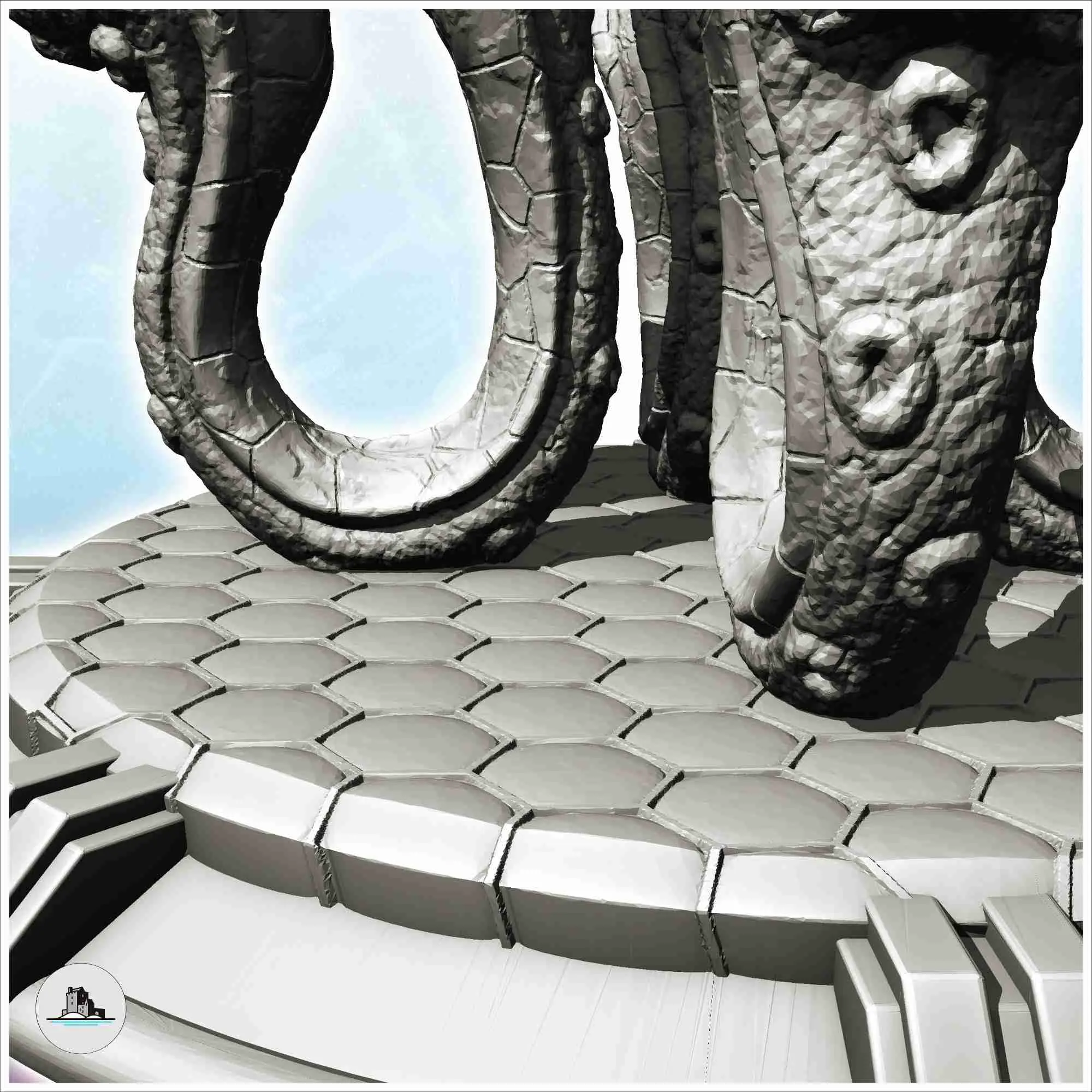 Alien octopus creature with tentacle and antenna (15) - scie