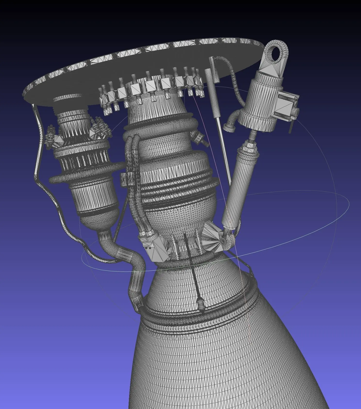 Space-X Raptor BFR Engine Simplified Printable Model