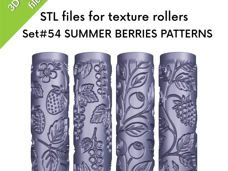 Summer Berries Clay Texture Rollers, strawberry, raspberry
