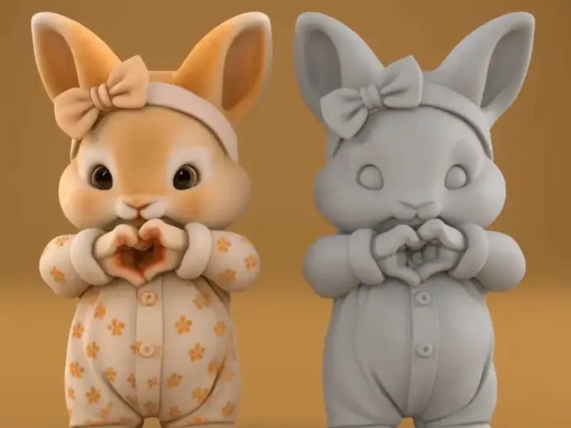 Cute Bunny Heart Hands STL for Joyful Decor