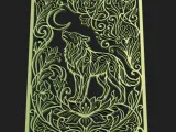 Wolf With Moon Art Nouveau Decorative Panel SVG STL CNC Wall-6