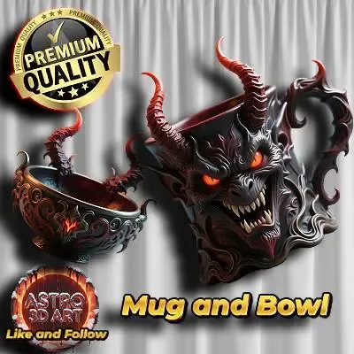 Devil Mug and Bowl ❤️
