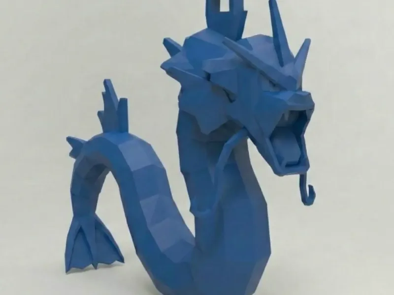 Low Poly Gyarados Keychain | #28
