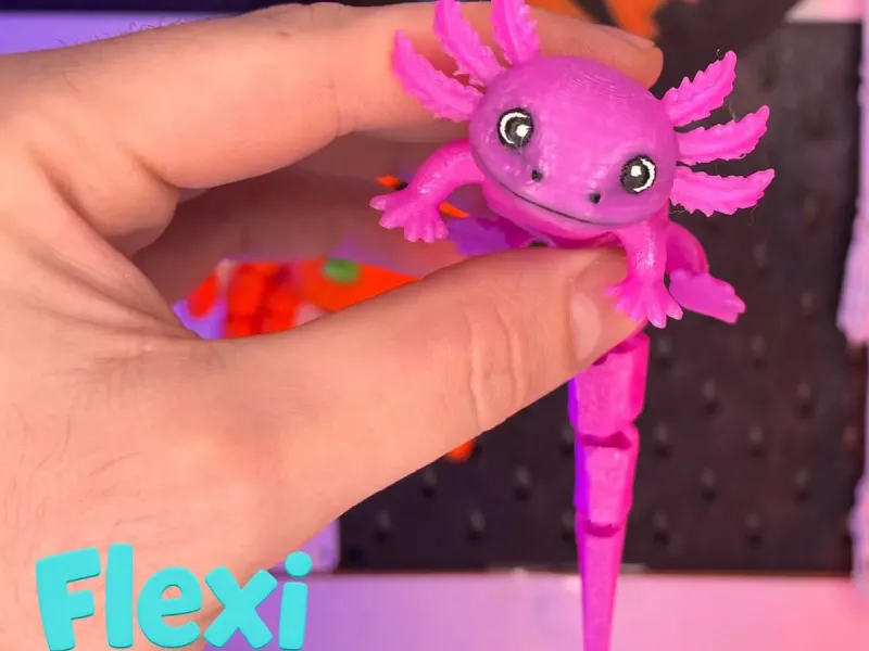Flexi Axolotl | Ajolote Articulado de una Pieza Adorable