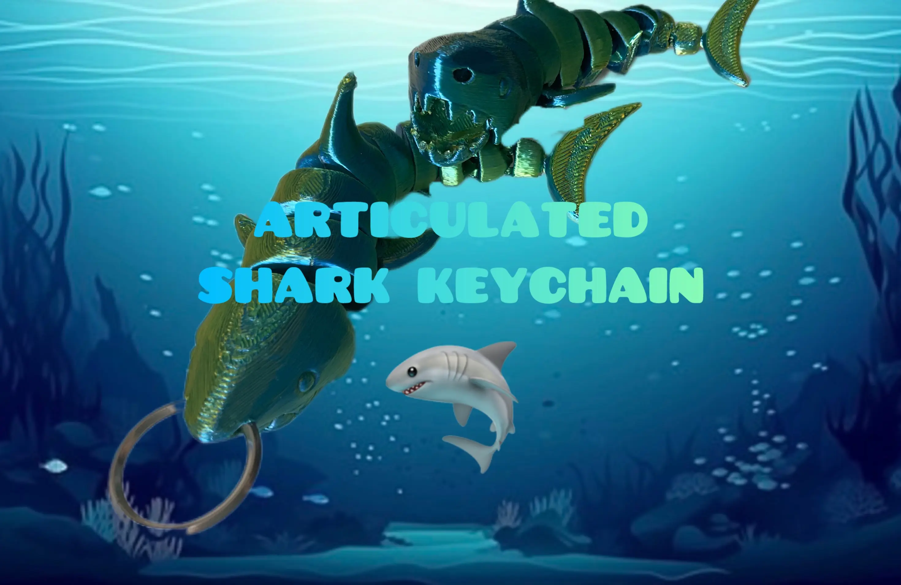 Articulated Shark Keychain