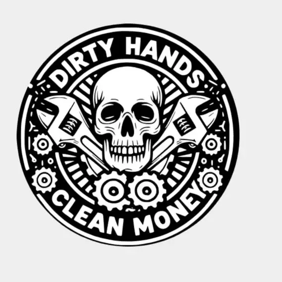 Dirty hands clean money sign