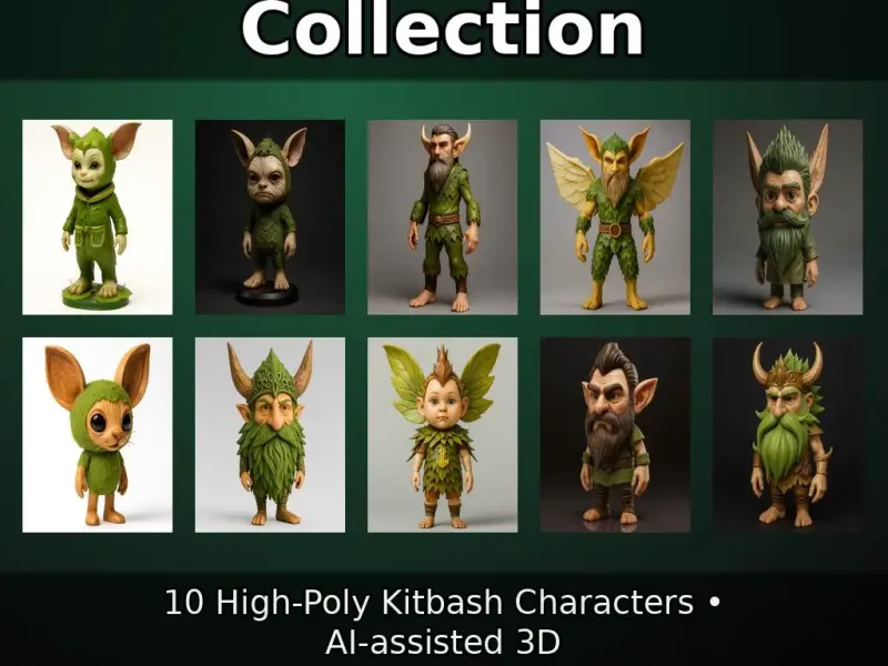 Pack de personnages Fae des bois (10 figurines Kitbash haute poly)