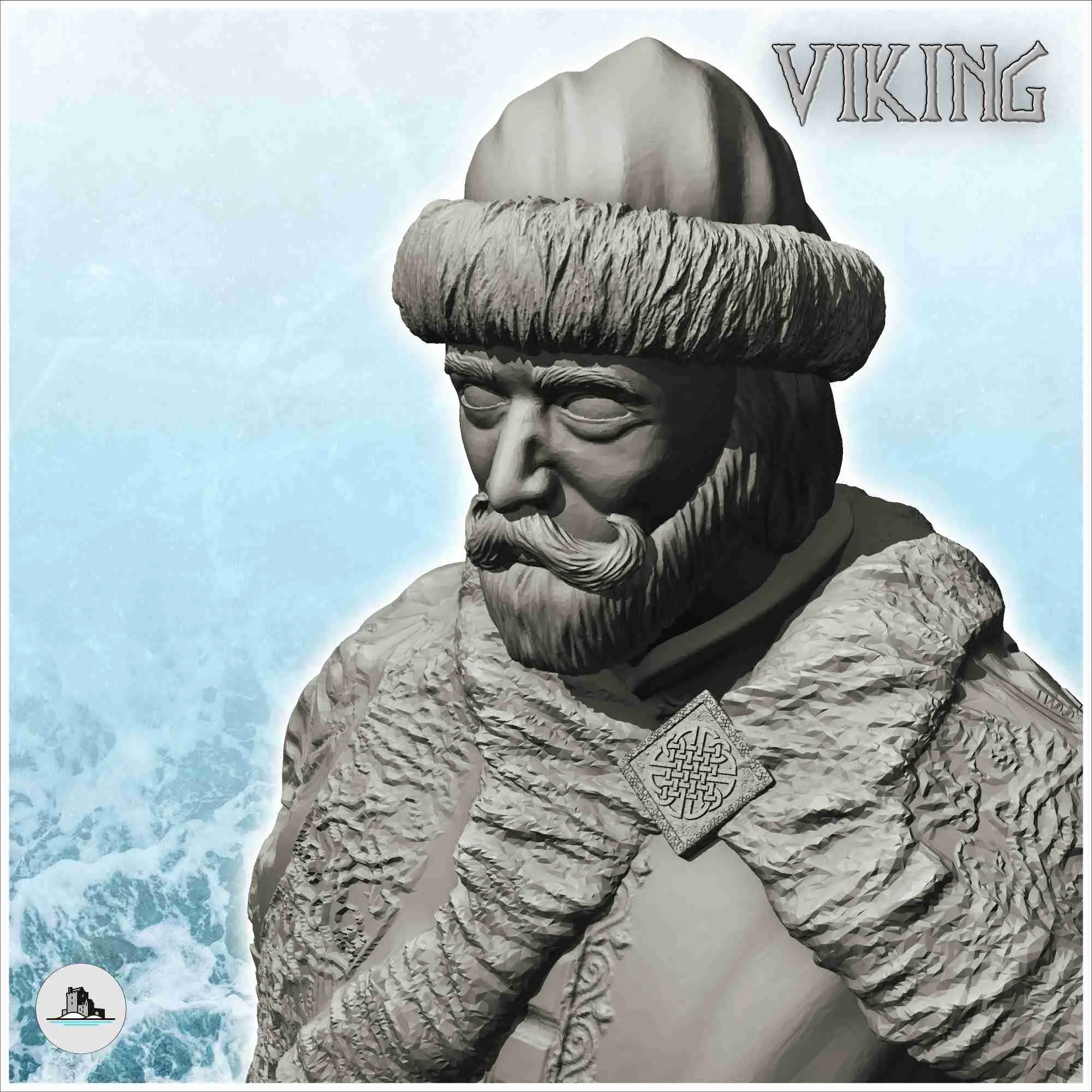 Aristocrata viking com manto de pele de fera e bengala (14) - cenário