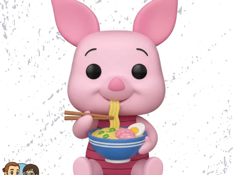 Funko Pop Piglet eating ramen