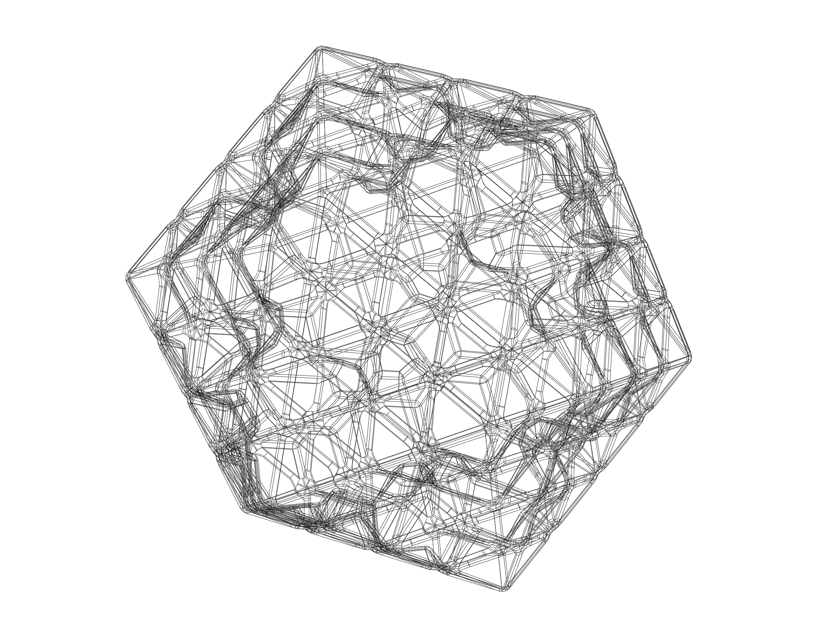 Copo de icosaedro con forma de alambre