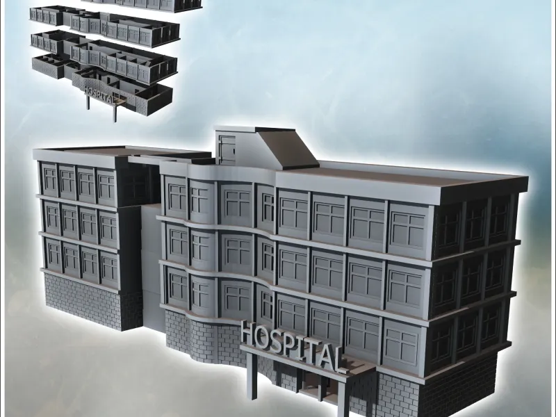 Modern Flat Roof Hospital with Wave Architecture (Intact Ver