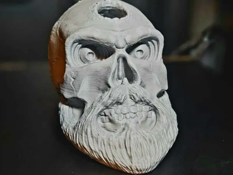 Cursed Viking Skull Pen Holder