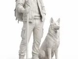 3D STL Statue Man with Dog | Printable Sculpture | 3D Print-1