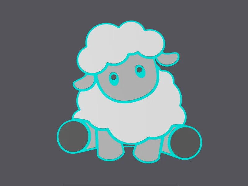 Farm Animals - Sitting Sheep - Wall Art