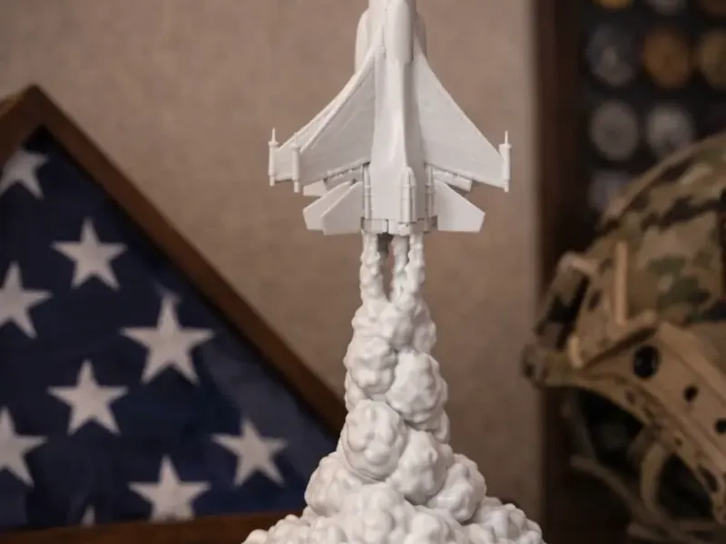 Skyward Valor Jet Launch Desk Statue