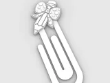 Paperclip Pencil with domestic bow - bookmark-2