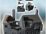 Set of two damaged buildings with visible interiors double c-1