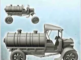 Voiture rétro à quatre roues avec réservoirs de stockage à l'arrière (12-2
