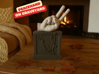 REST IN PEACE -PEACE HAND ON GRAVEYARD