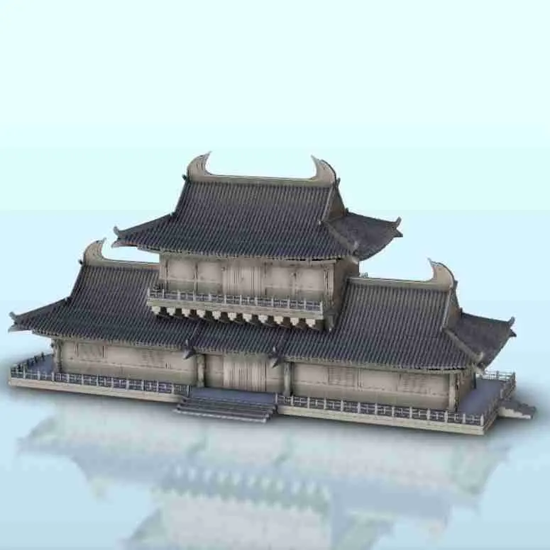 Asian palace with floor 23 - Japan China Korea Vietnam East