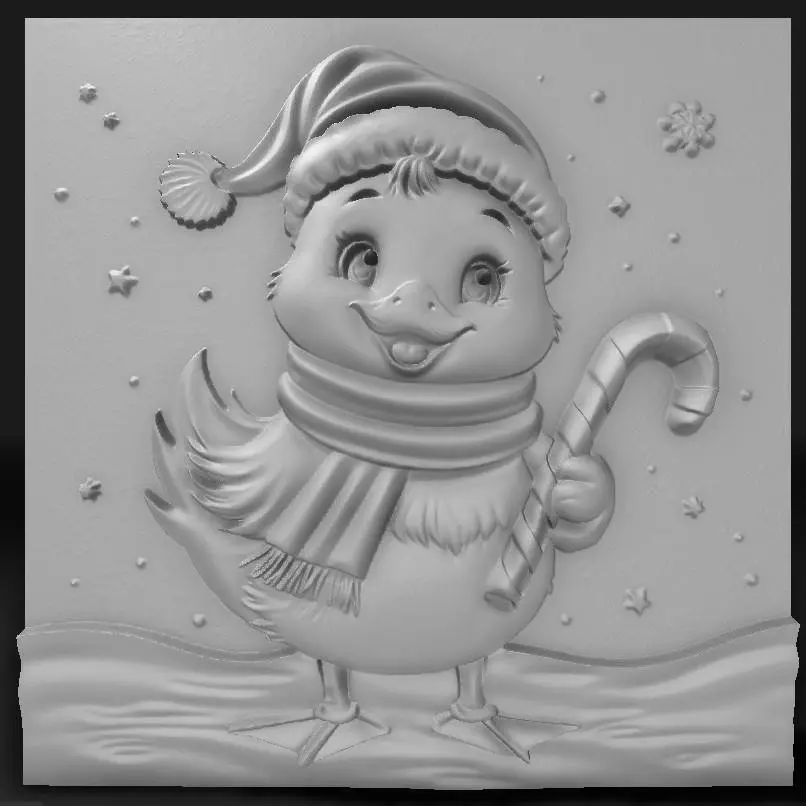 duck with a Christmas hat