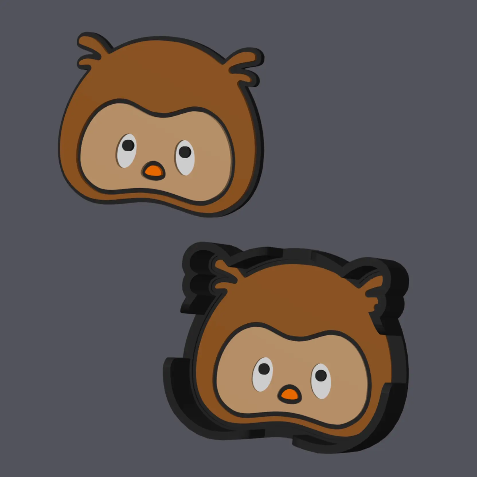 Owl Head - Farm Animals - Shaped Coaster with holder