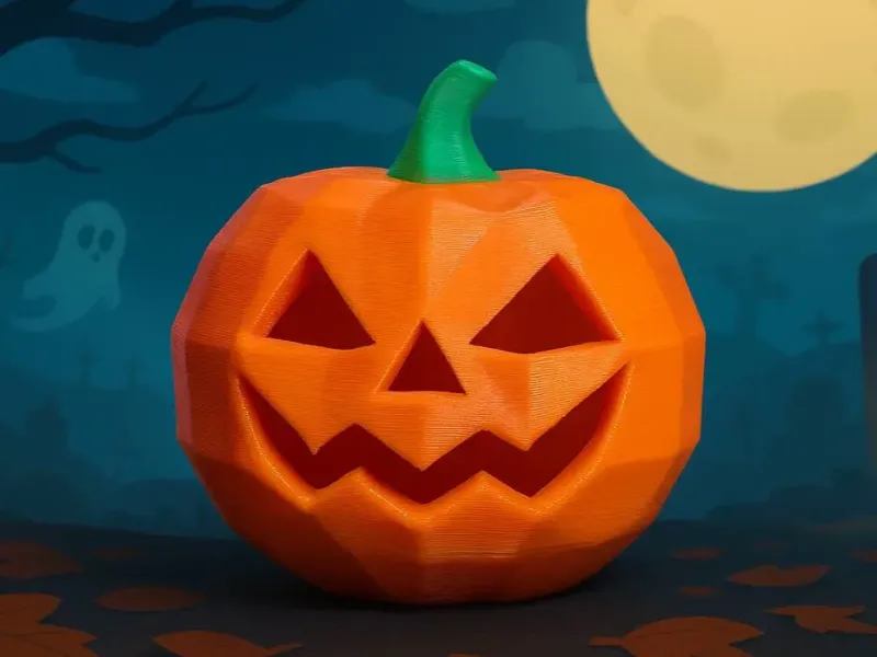 Geometrischer Halloween-Kürbis