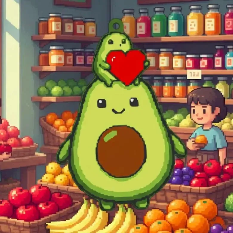 Avocado and son: fathers day keychain