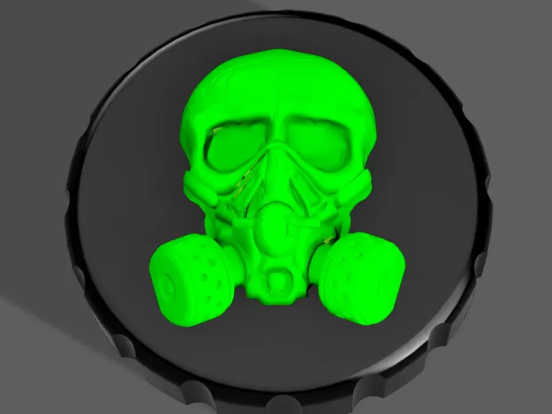 Maschera antigas a teschio - Coperchio del barattolo di scorta