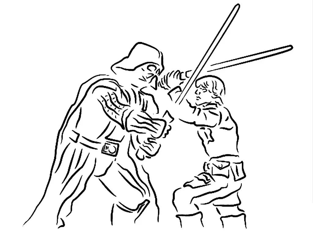 Pochoir Dark Vador vs Luke