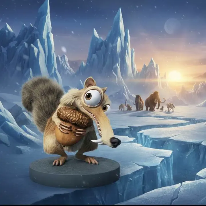 Ardilla, la era de hielo, almendra